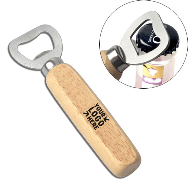 Bottle Opener with Wooden Handle